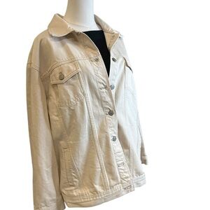 J.Crew Denim Jacket XL 100% Cotton Re-Imagined Sustainable Neutral